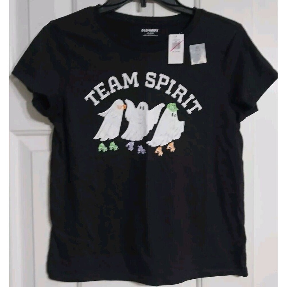 NWT Girls Old Navy Kids Graphic Tee Size L 10-12 Team Spirit Halloween K4